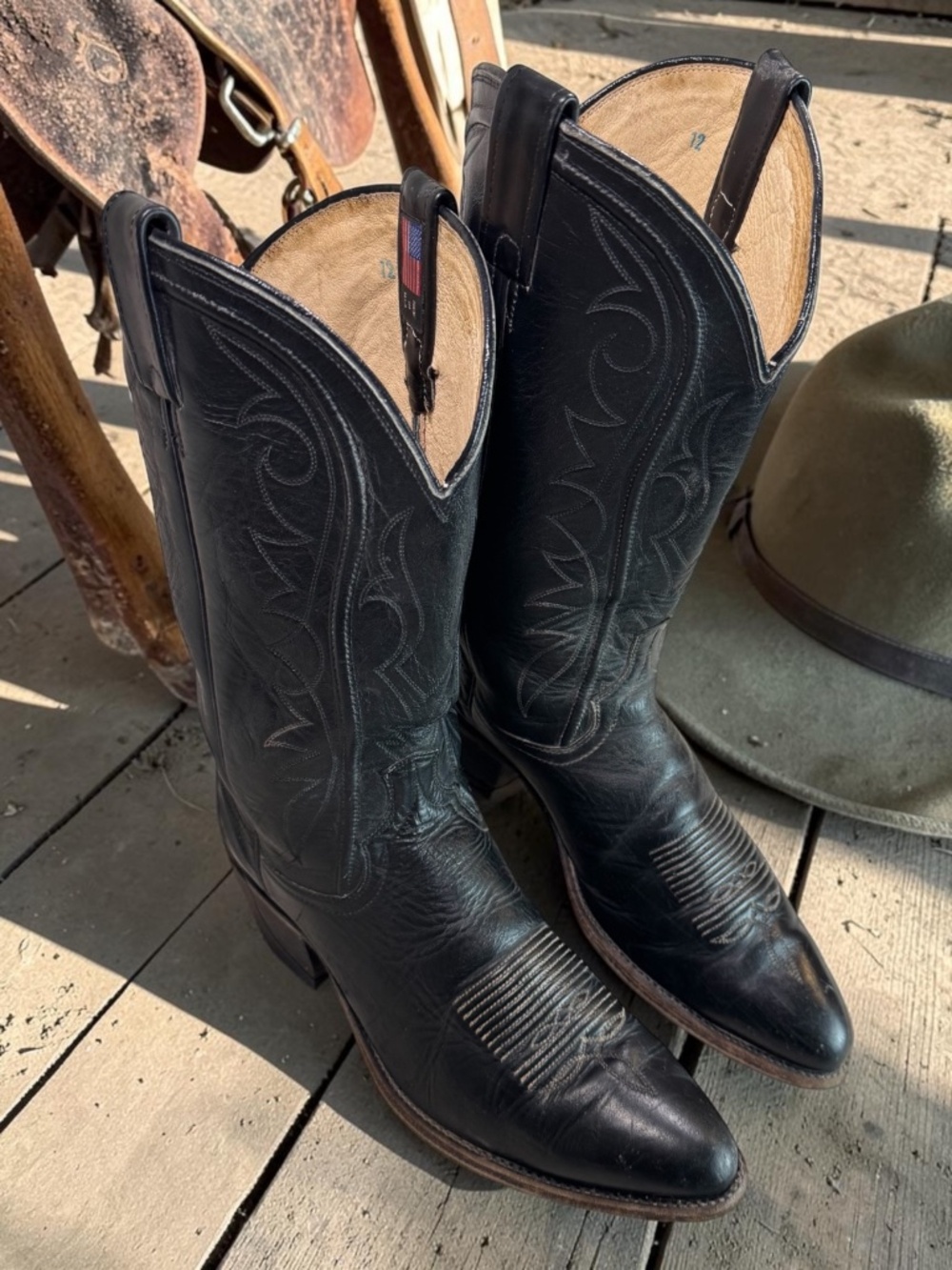 Vintage Dan Post Cowboy Boots Mens Size 11D